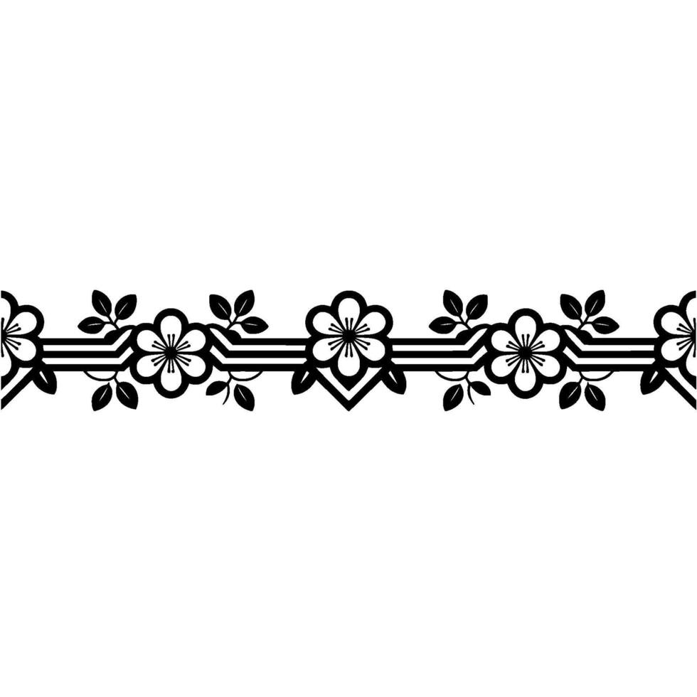 Elegant Floral Border, Vintage , Decorative Element, alternate version 324 vector