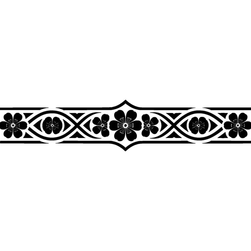Elegant Floral Border, Vintage , Decorative Element, alternate version 325 vector