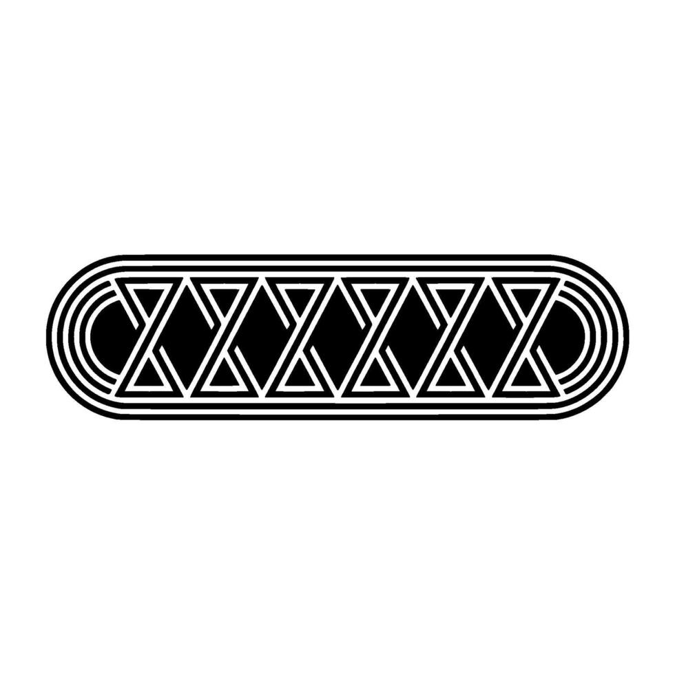 Geometric Deco Oval, Minimalist Black White vector
