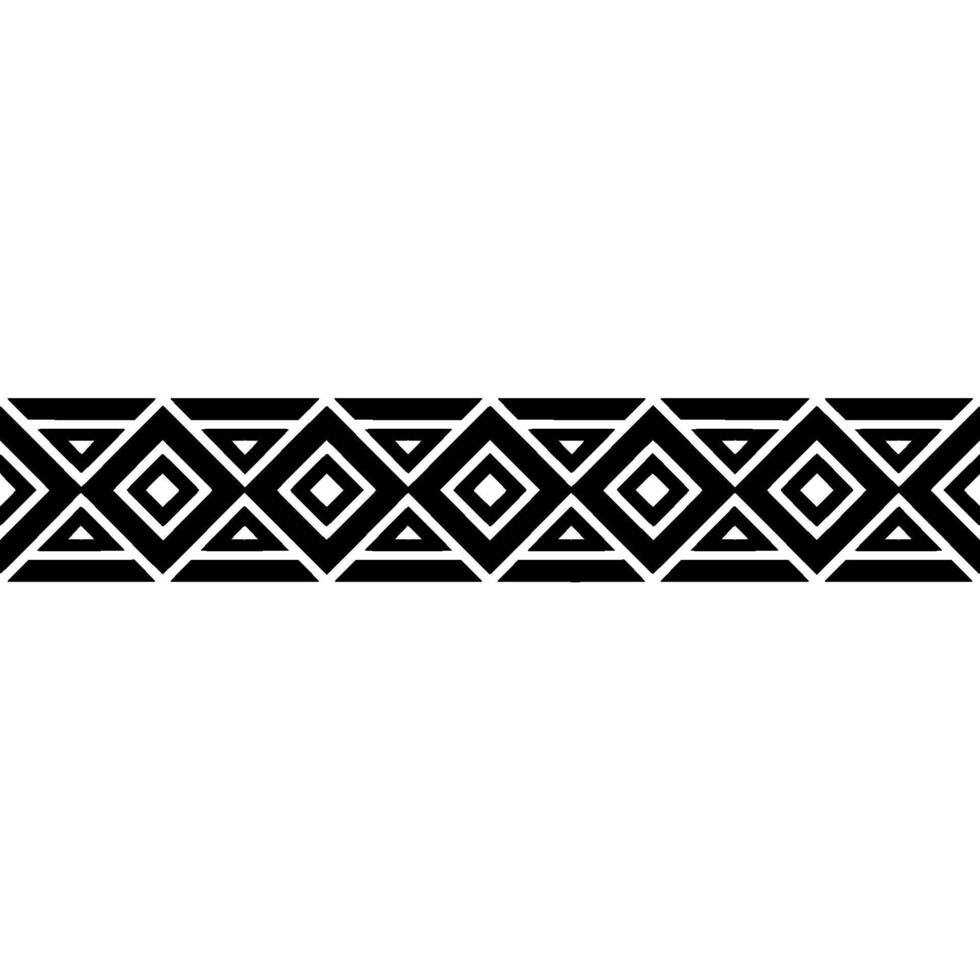 Geometric Tribal Border, Black White Deco Pattern vector