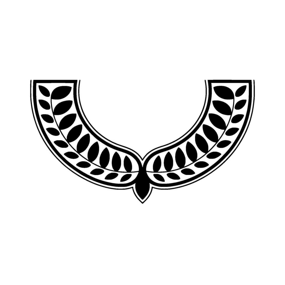 Stylized Laurel Wreath Emblem, Minimalist, Circular vector