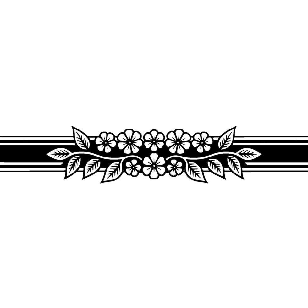 Elegant Floral Border, Vintage Style, Minimalist, Leaves vector