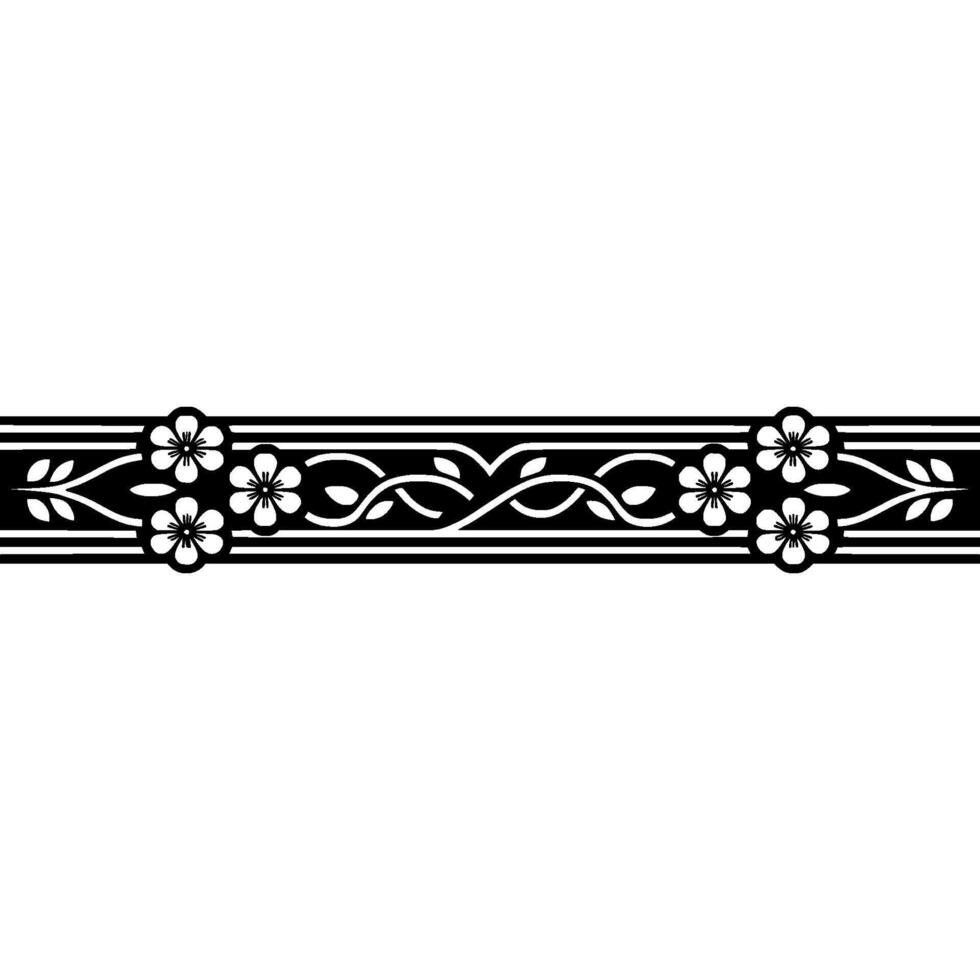 Elegant Floral Border, Vintage Style, Decorative Element, alternate version 34 vector