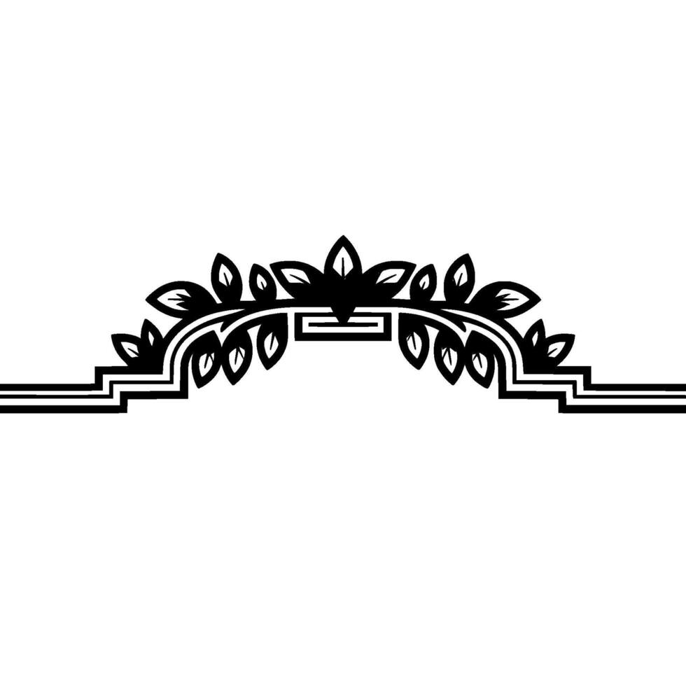 Art Deco Laurel Wreath Border, Minimalist vector