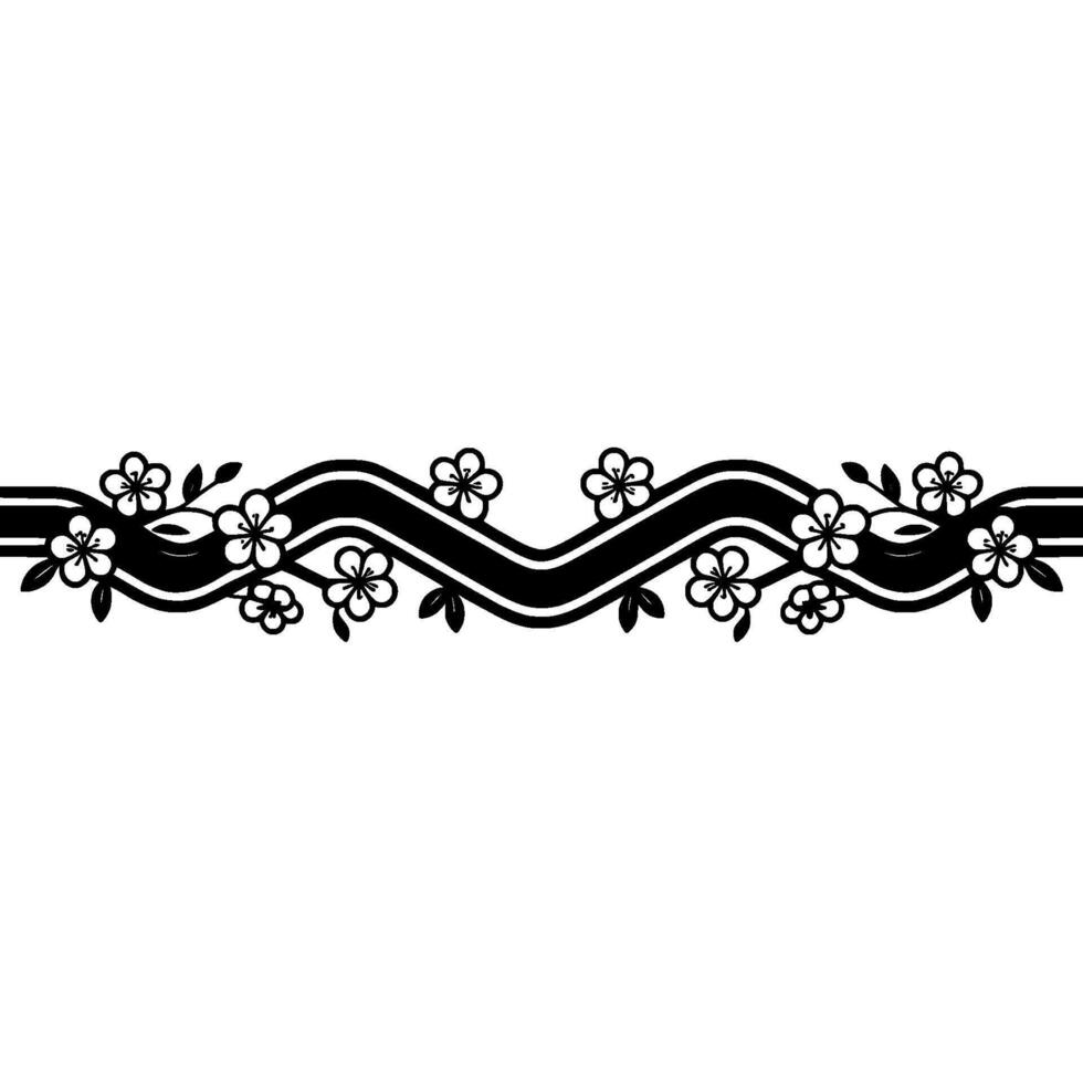 Elegant Floral Border, Vintage Style, Decorative Element, Serene vector