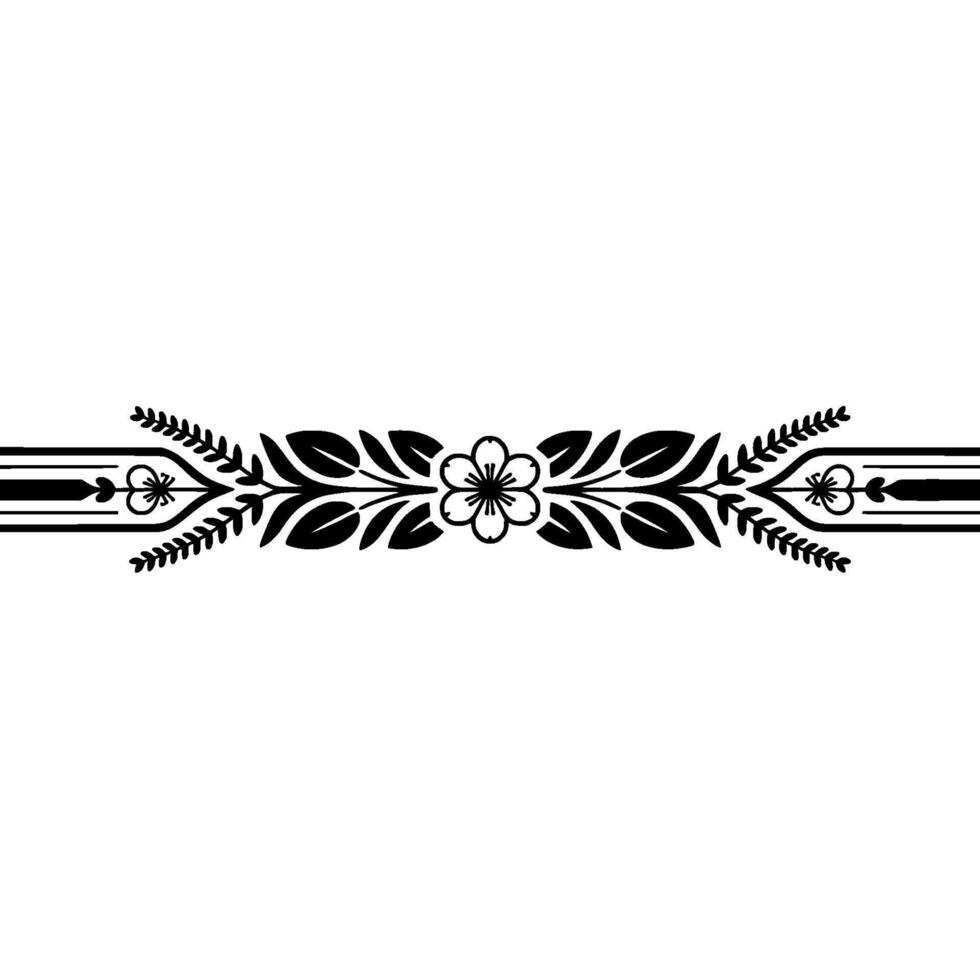 Elegant Floral Border, Vintage Element, alternate version 56 vector