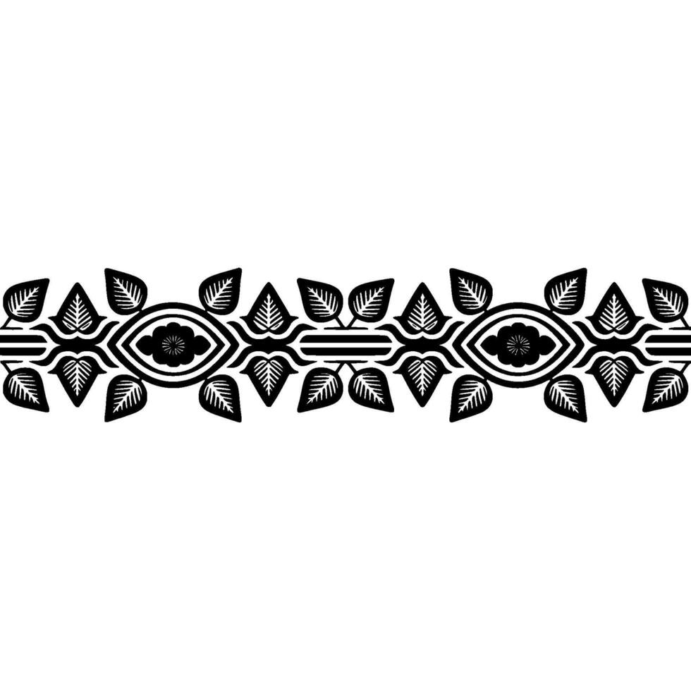 Intricate Leaf Border, Stylized Floral , Vintage Motif vector