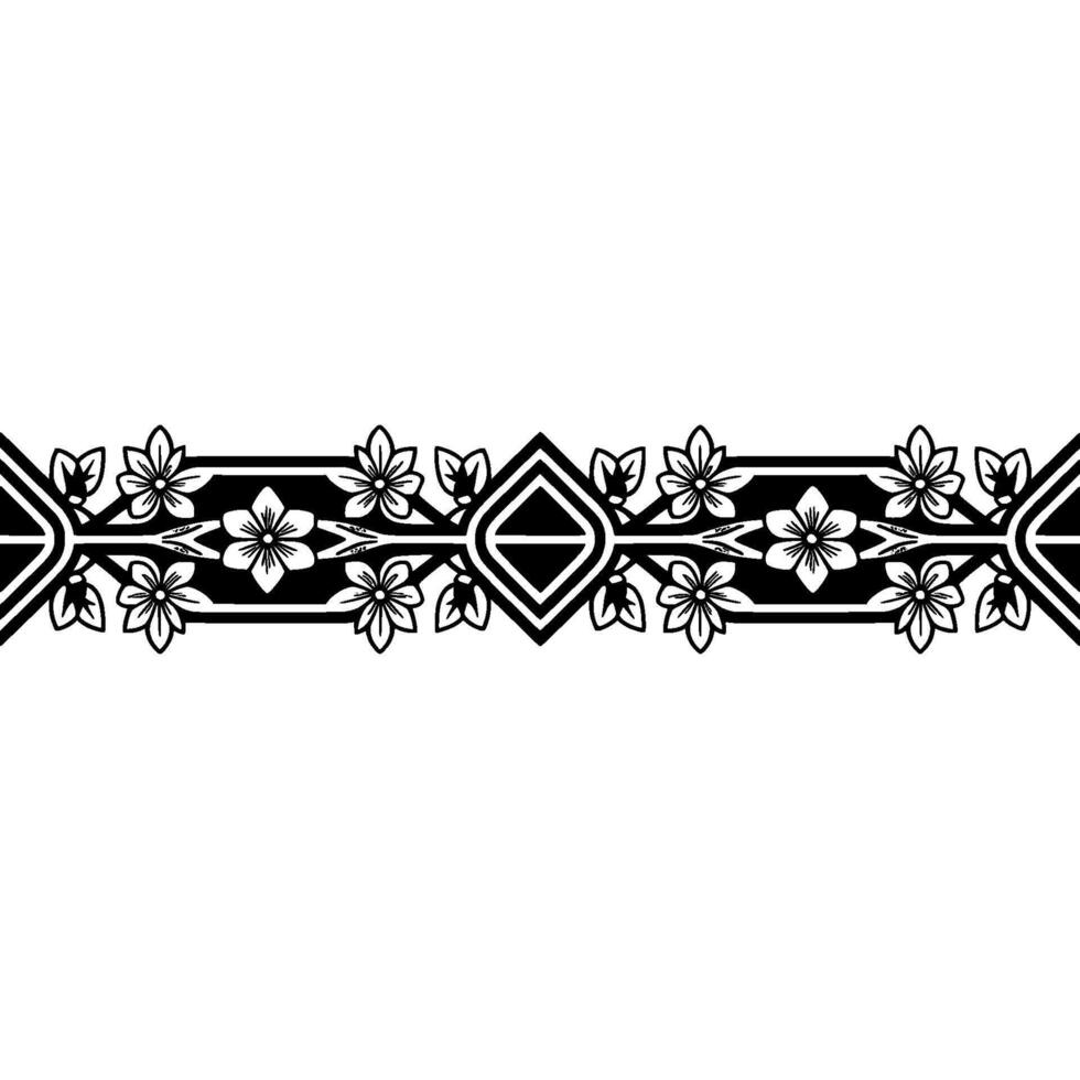 Elegant Floral Border, Geometric , Vintage Aesthetic, Pattern vector