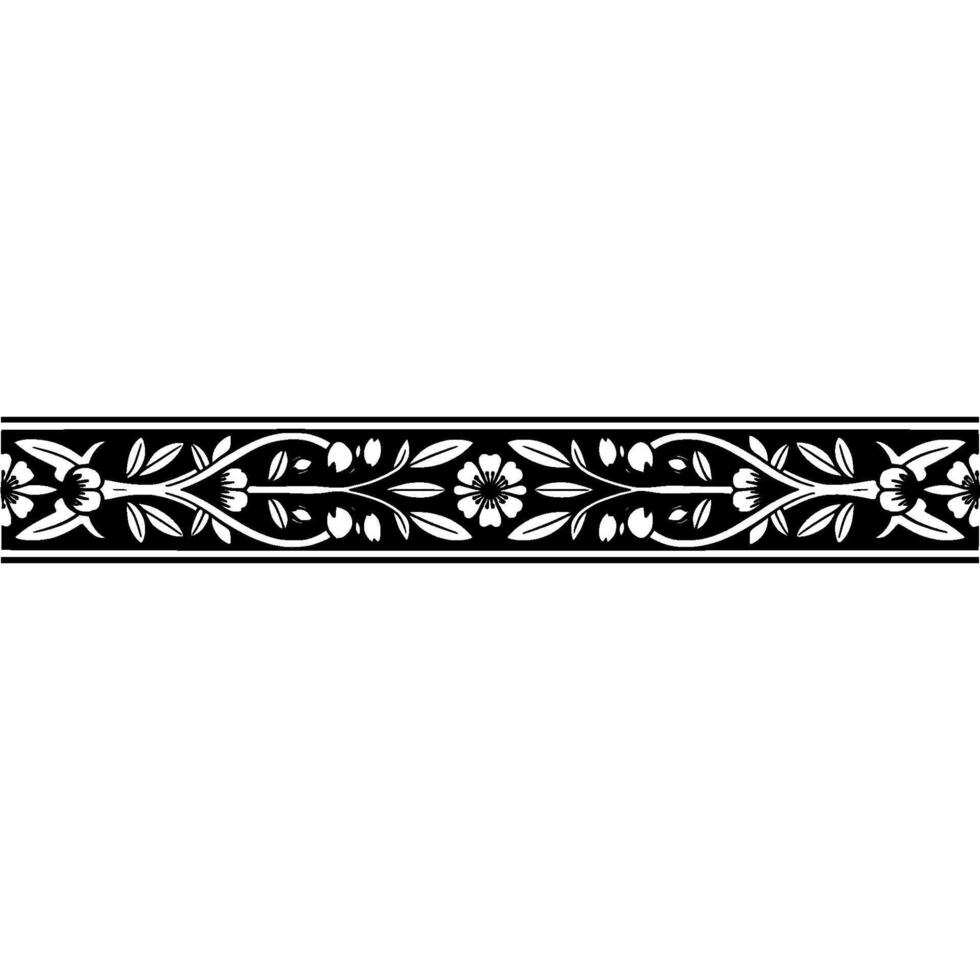 Elegant Floral Border, Vintage , Subtle Detail, Botanical vector