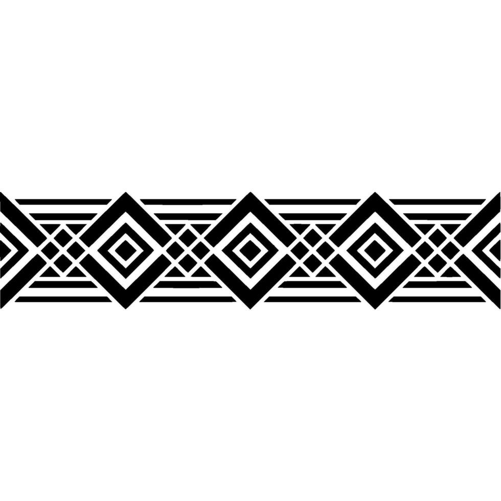 Geometric Deco Border, Black and White Pattern, Zigzag vector