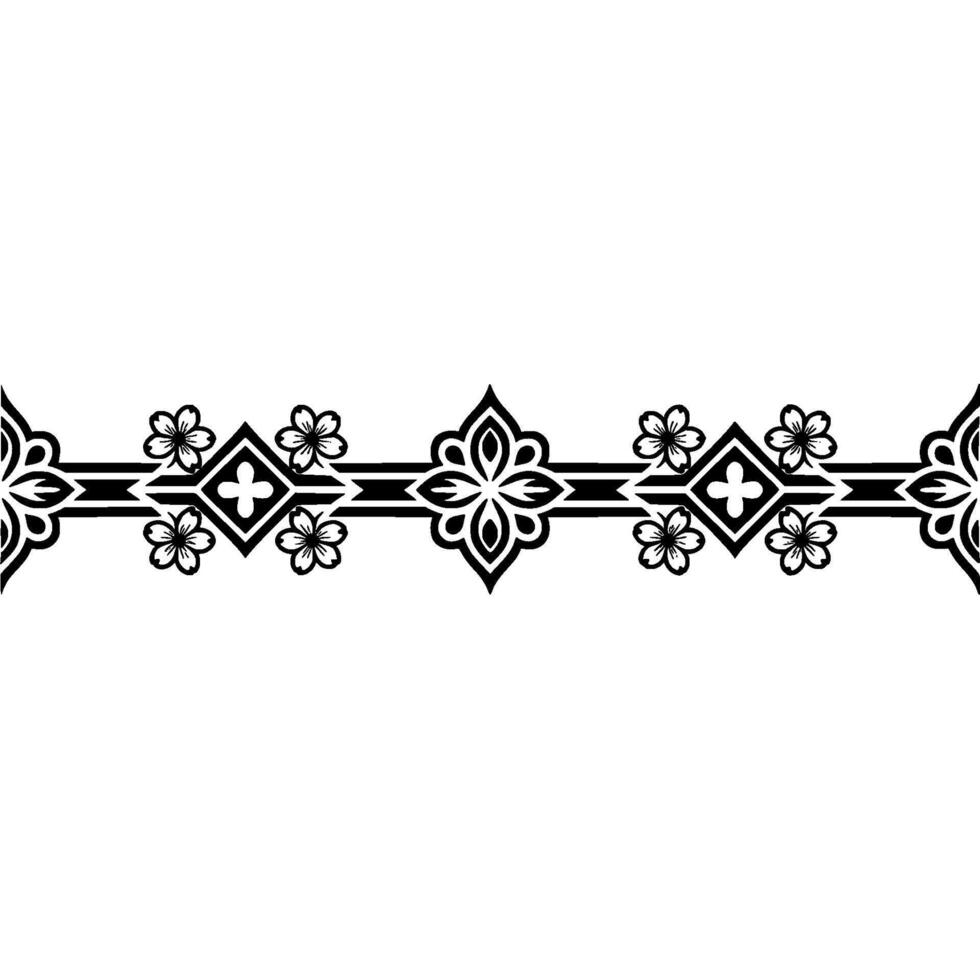 Intricate Floral Border, Elegant , Decorative Trim vector