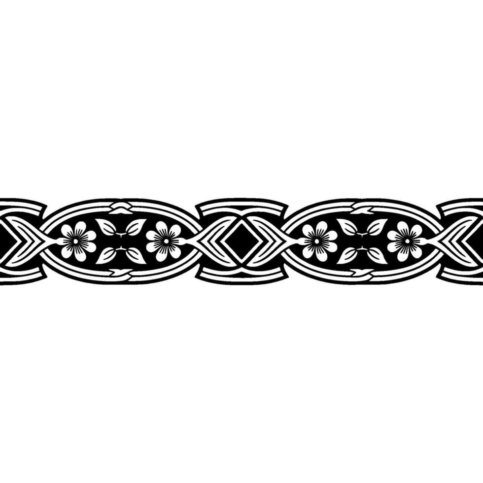 Intricate Celtic Border, Vintage Decorative Element - Floral vector
