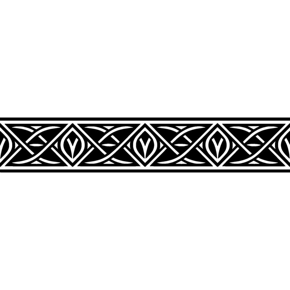 Intricate Celtic Border, Geometric Pattern, Vintage, Textile vector