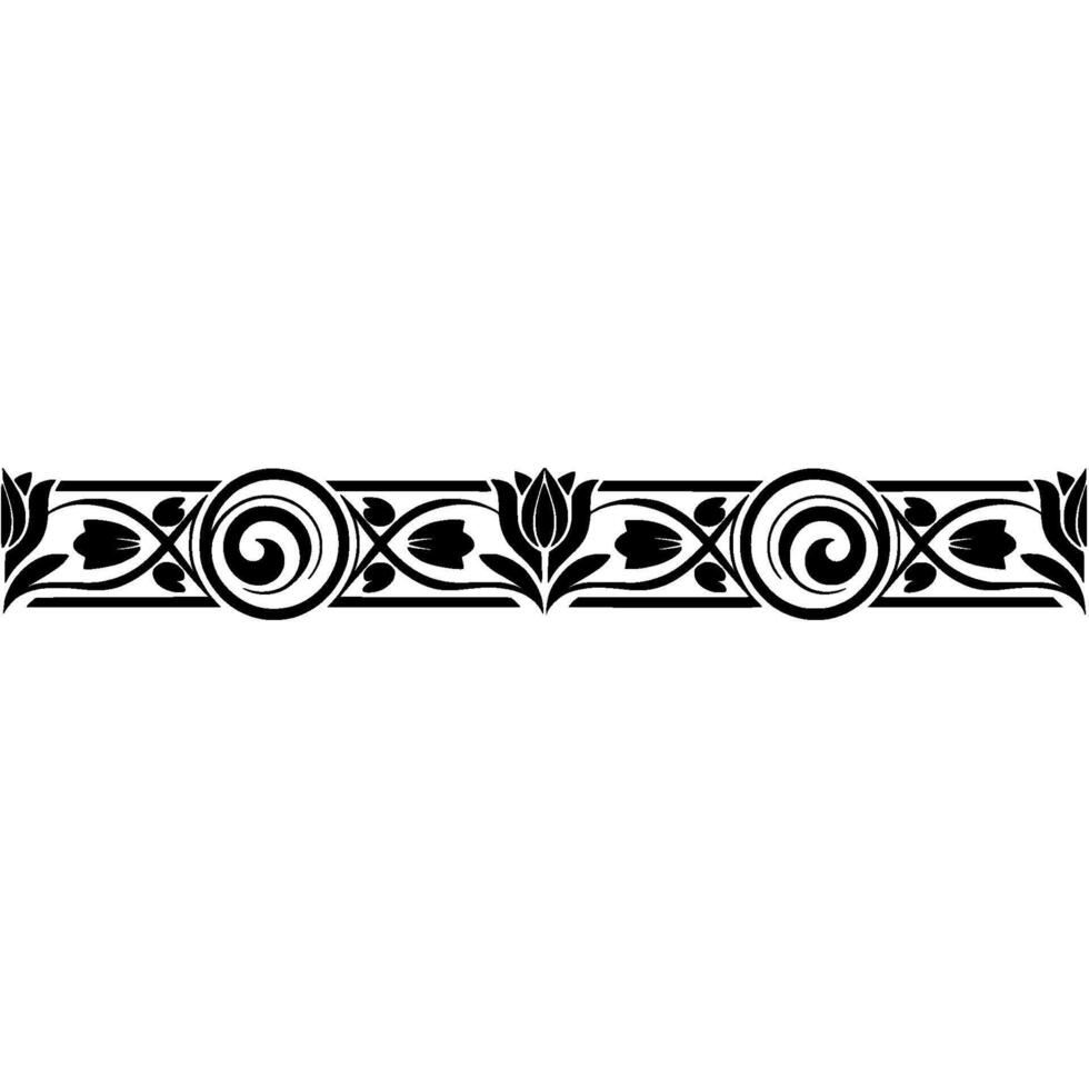 Elegant Floral Border, Vintage Element, Tulip vector