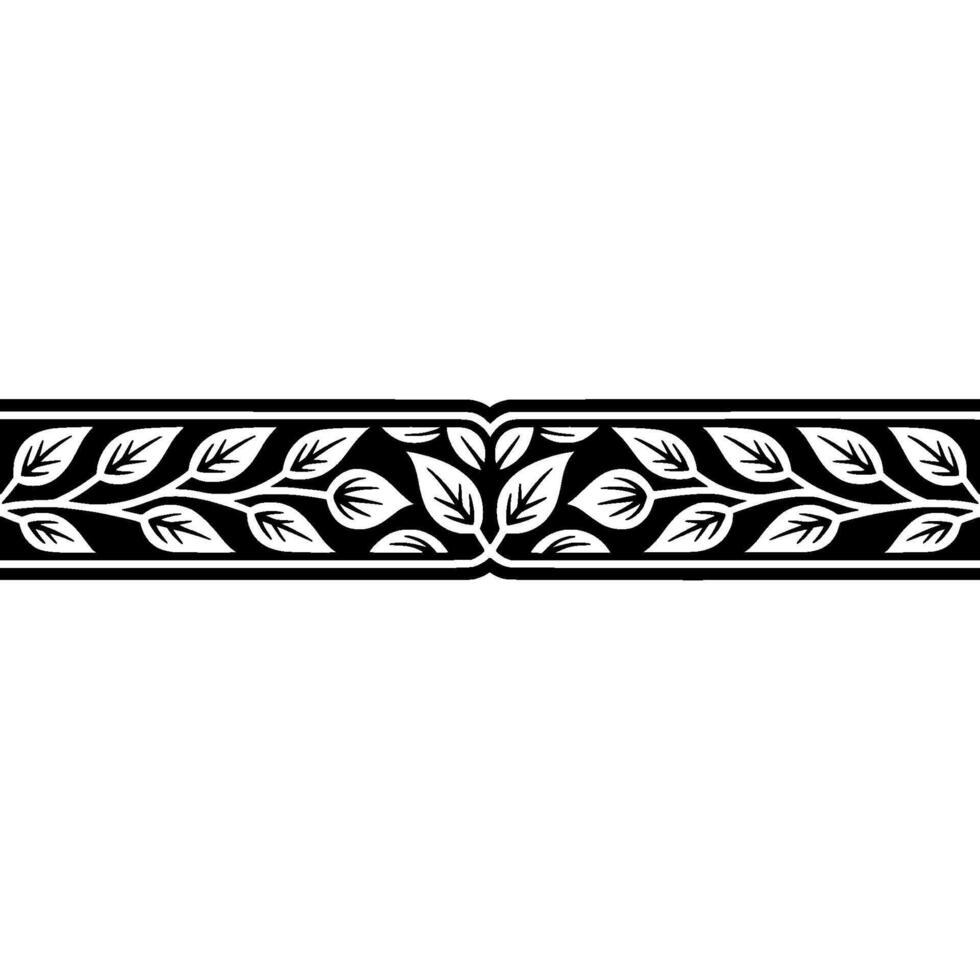 Stylized Leaf Border, Art Nouveau Inspired vector