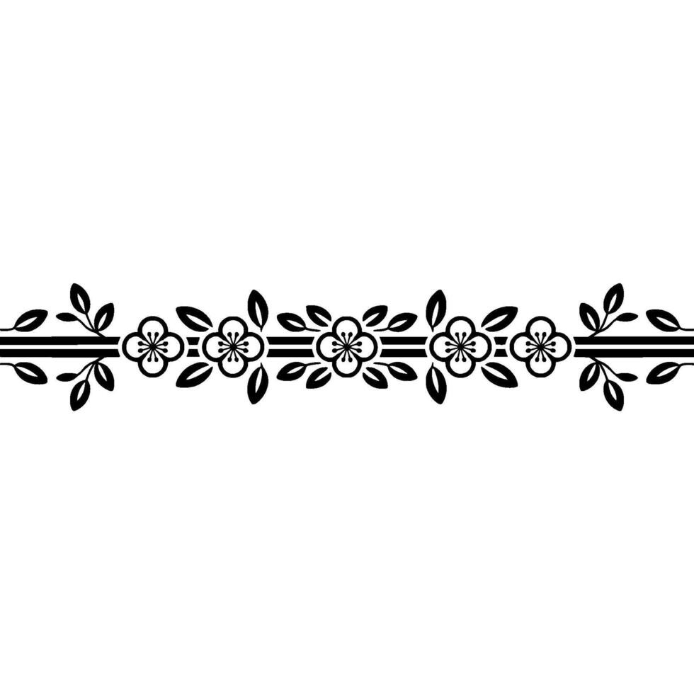 Elegant Floral Border, Vintage , Decorative Element, alternate version 340 vector