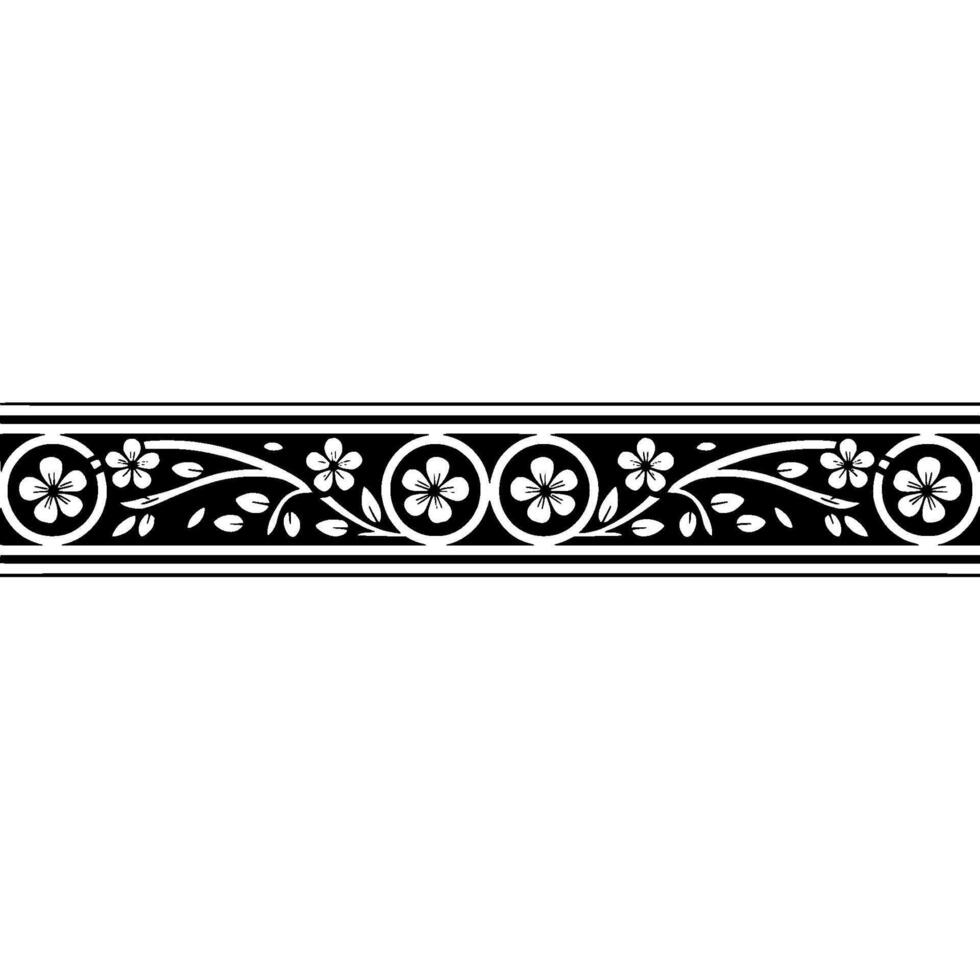 Elegant Floral Border, Vintage , Decorative Element, alternate version 341 vector