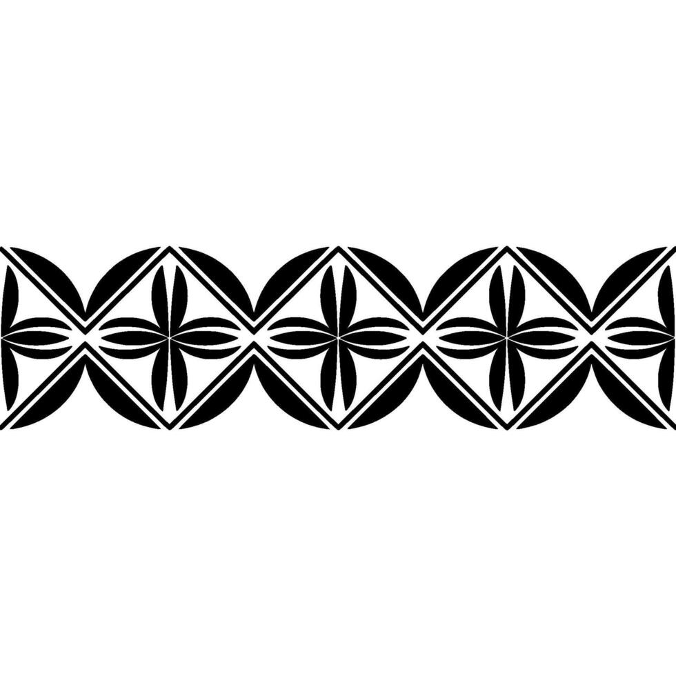 Geometric Border, Stylized Floral Pattern, Minimalist - Symmetry vector