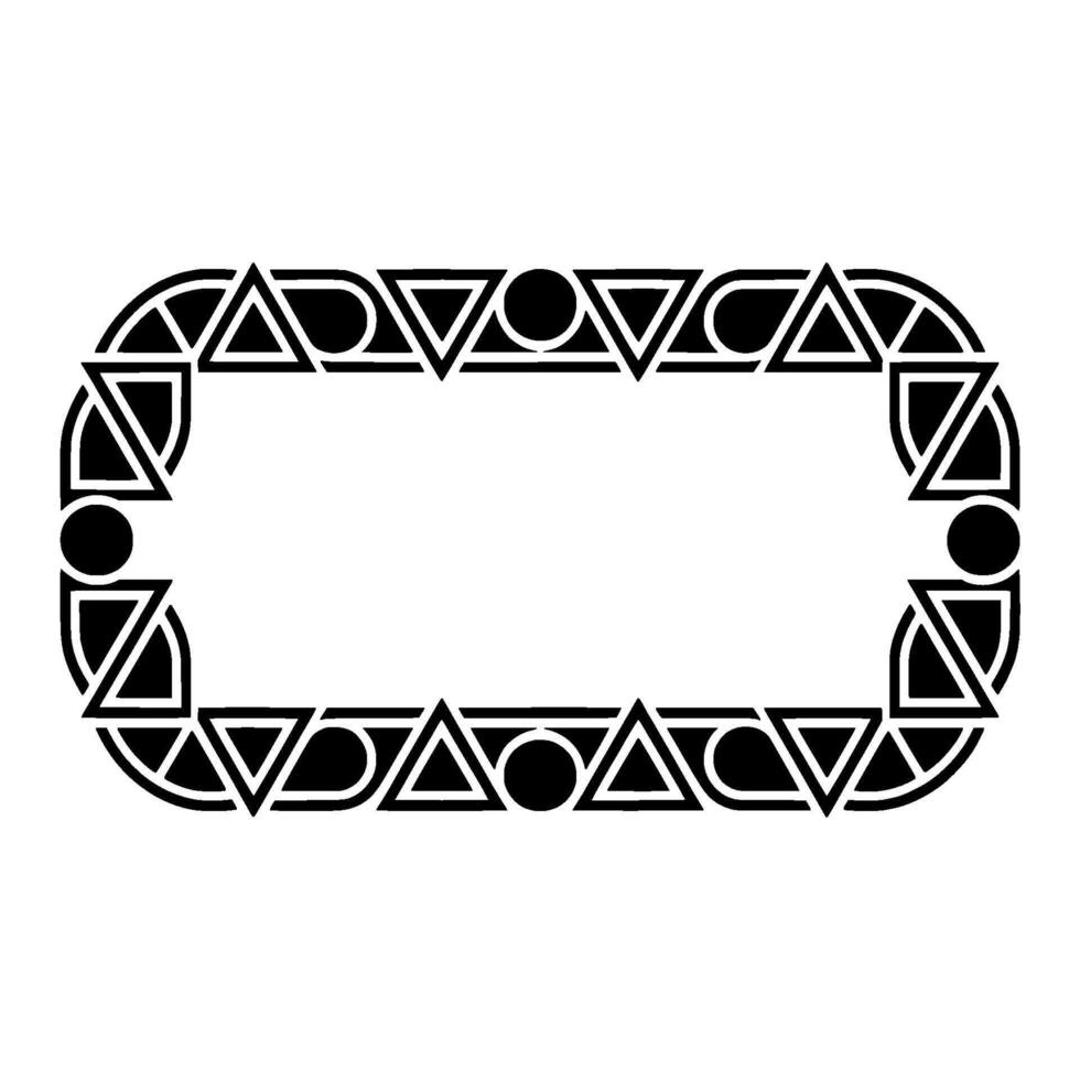 Geometric Deco Frame, Minimalist , Elegant Border - Symmetrical vector