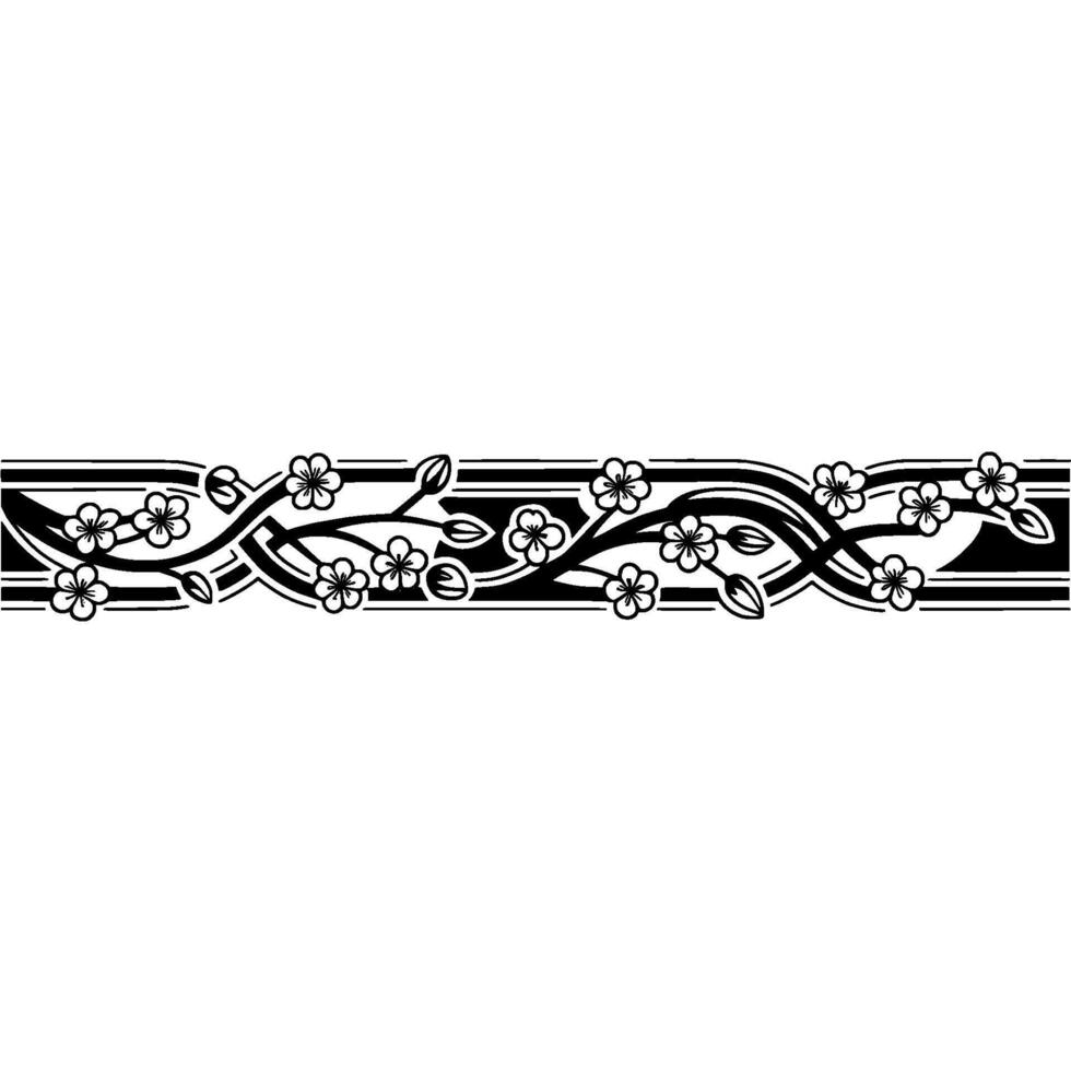 Elegant Floral Border, Art Nouveau, Branch vector