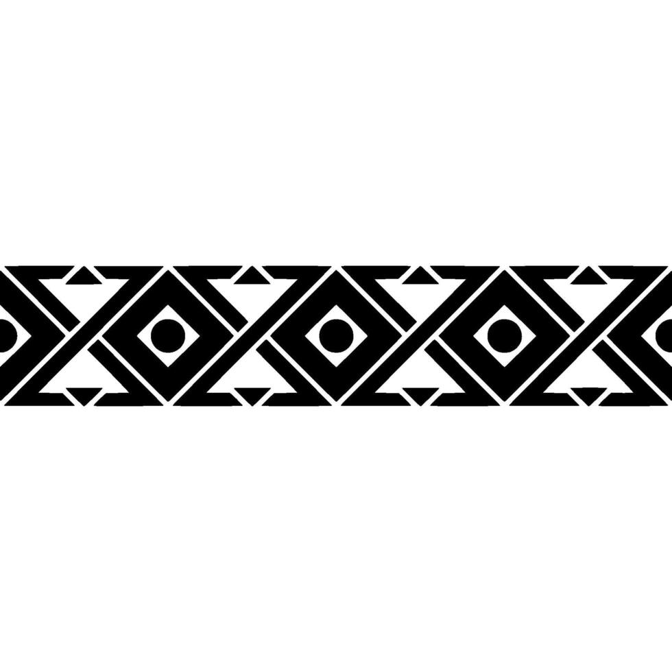 Geometric Tribal Border, Black and White Pattern, Textile vector