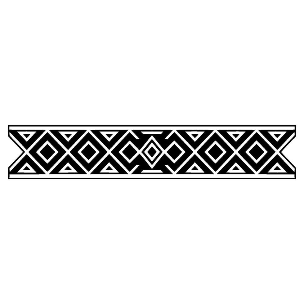 Geometric Tribal Border, Minimalist , Black and White, Pattern vector