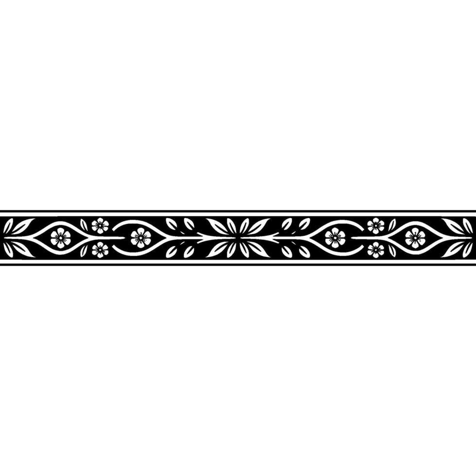 Elegant Floral Border, Vintage , Decorative Element, alternate version 346 vector