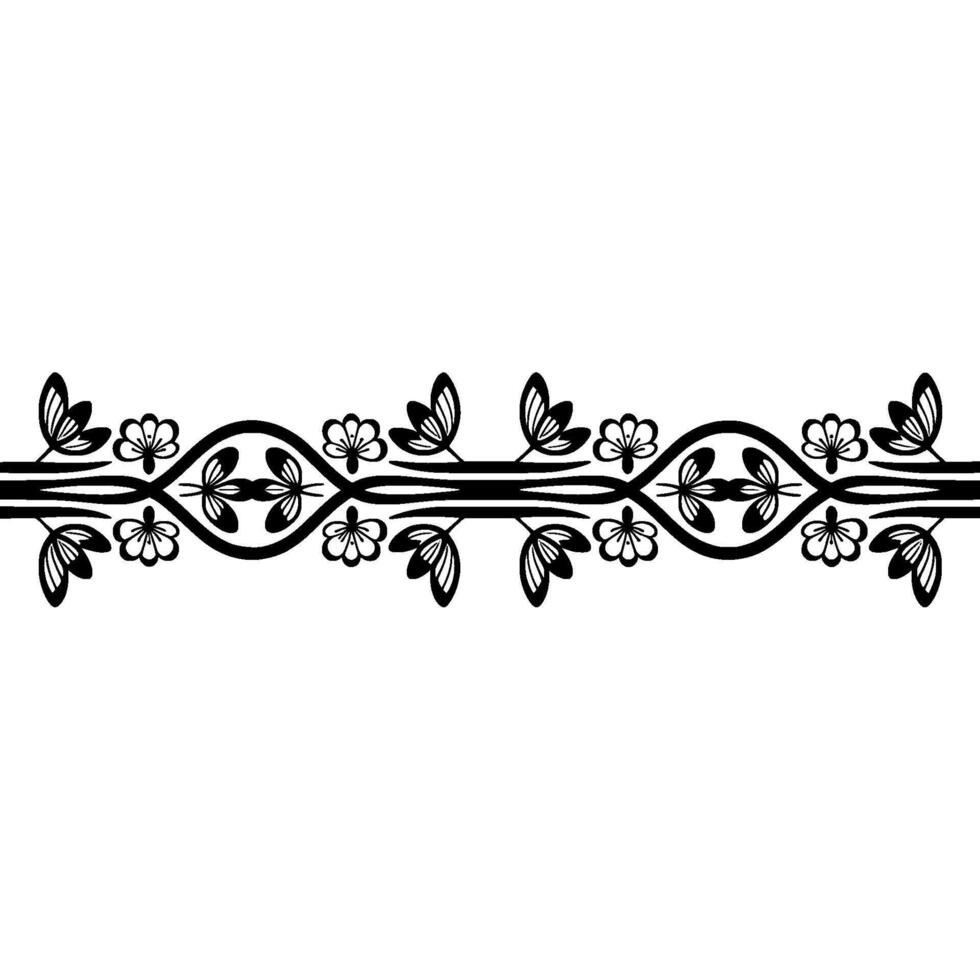 Elegant Floral Border, Vintage Style, Decorative Element, alternate version 38 vector