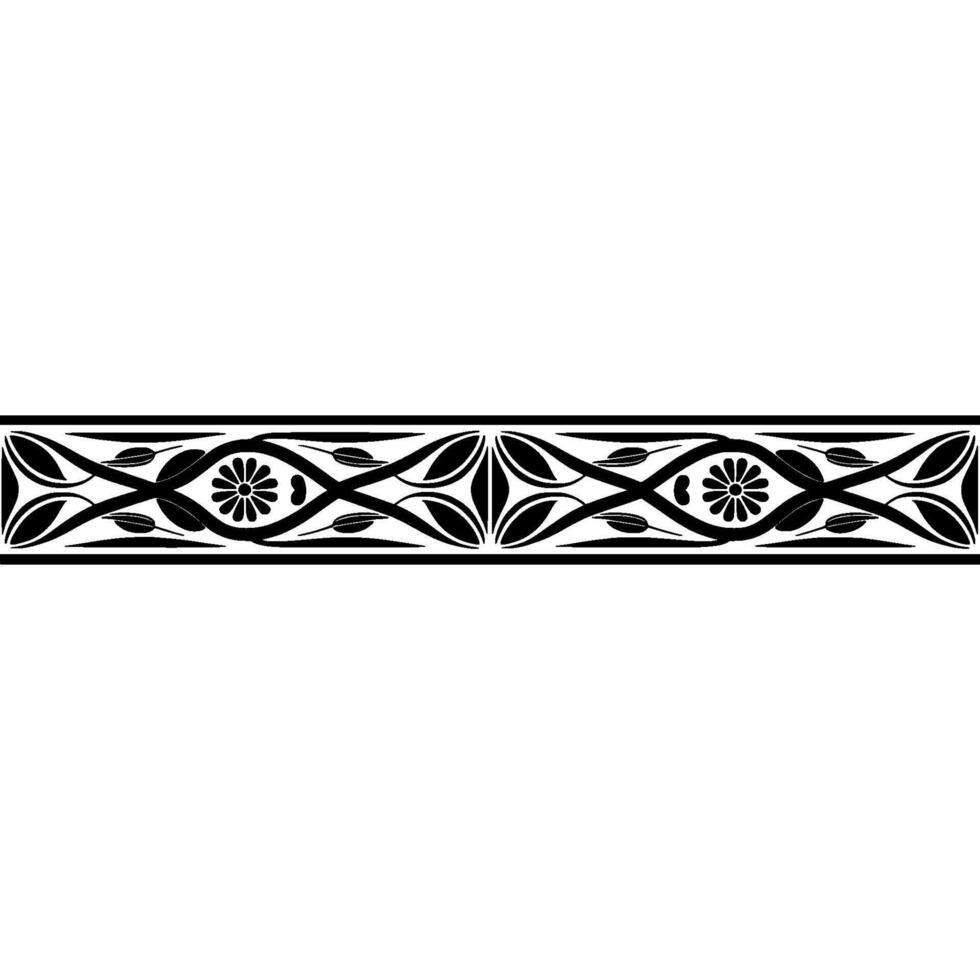 Elegant Black Floral Border, Vintage Element, alternate version 31 vector