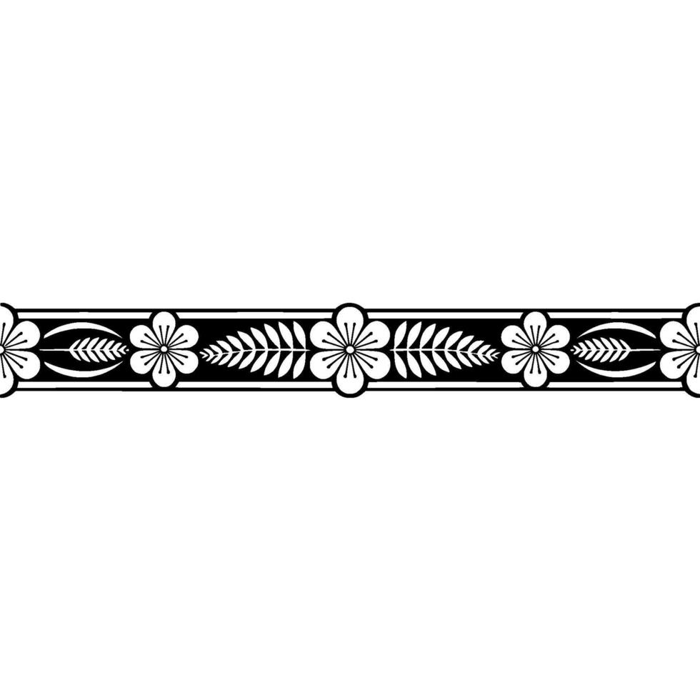 Elegant Art Nouveau Floral Border, Vintage - Pattern vector