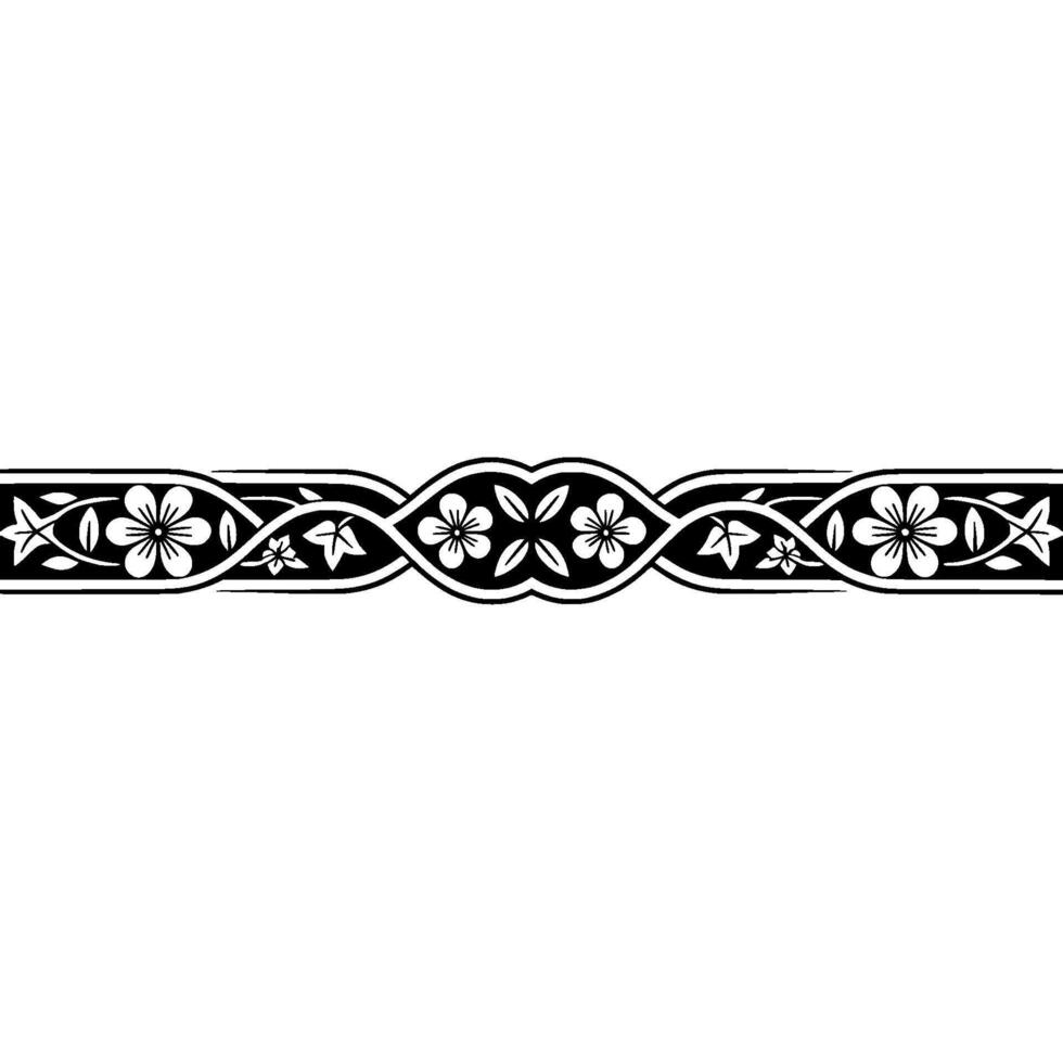 Intricate Floral Border, Vintage Style, Decorative Element - Texture vector