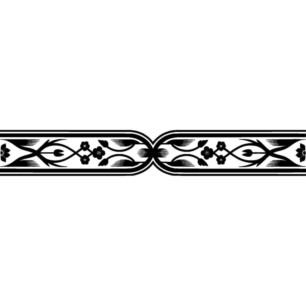 Elegant Floral Border, Vintage Element, alternate version 61 vector
