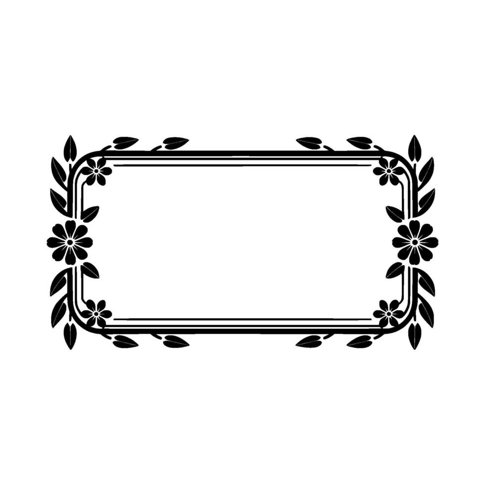 Elegant Floral Frame, Vintage , Decorative Border, alternate version 7 vector