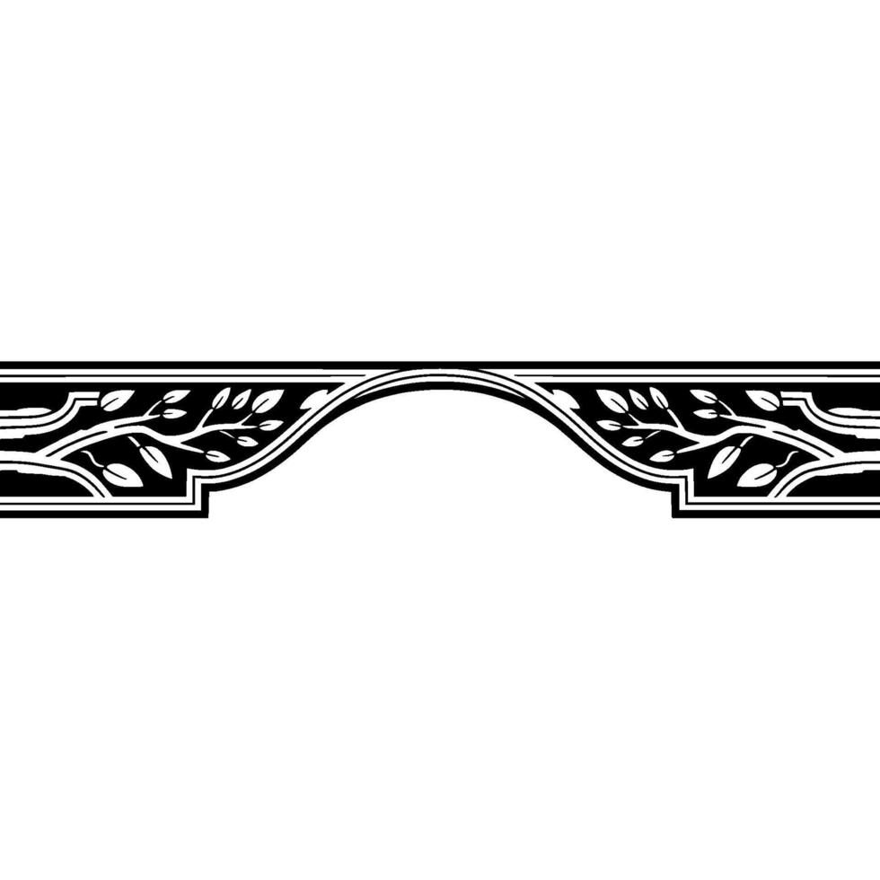 Art Nouveau Branch Border, Elegant Decorative Element vector