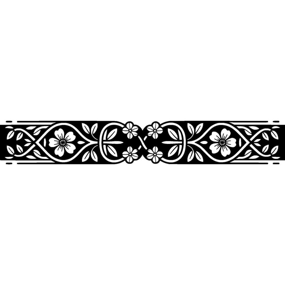 Elegant Floral Border, Vintage , Decorative Element, alternate version 349 vector