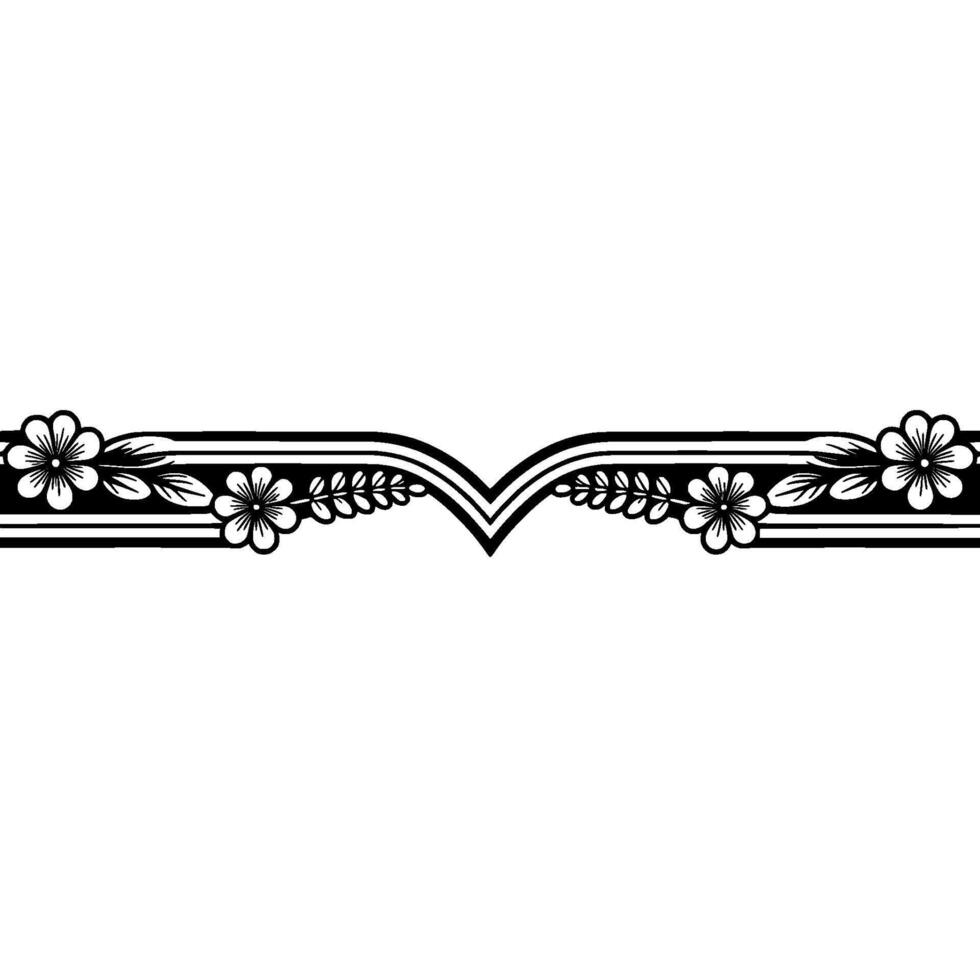 Elegant Floral Border, Vintage , Decorative Element, alternate version 355 vector