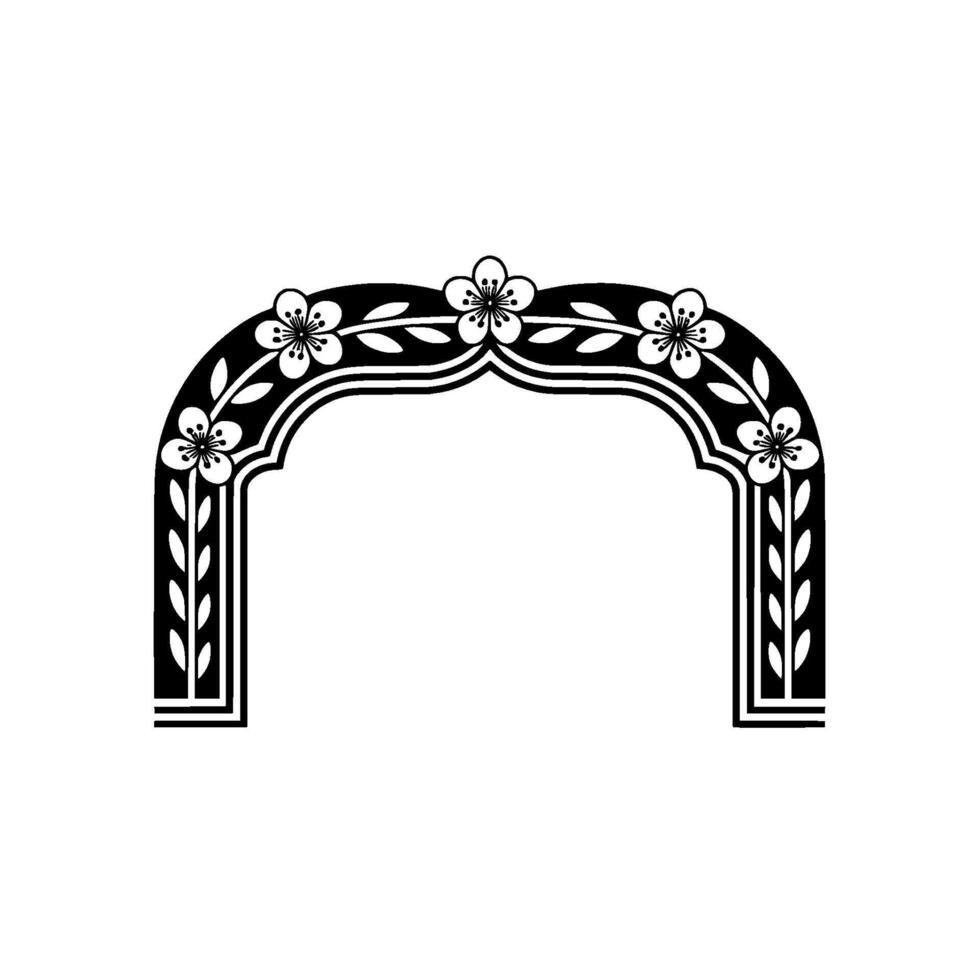 Ornate Floral Archway, Vintage Element vector