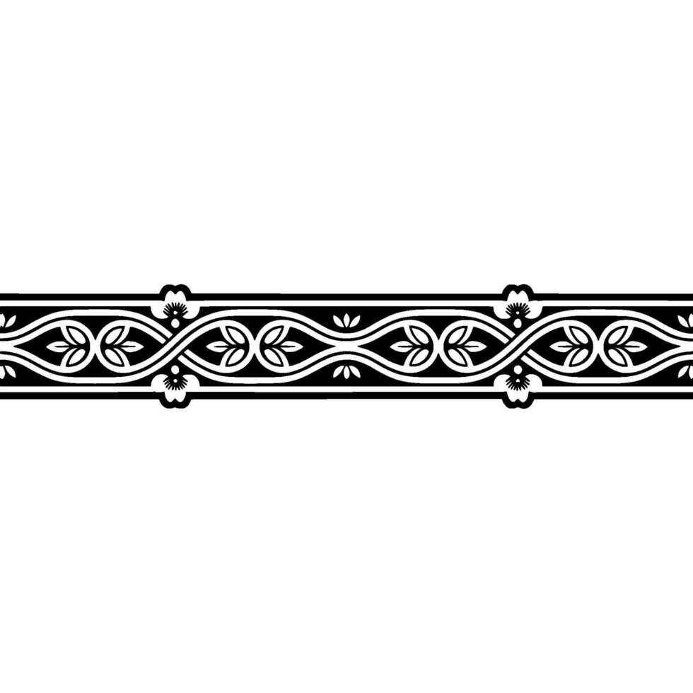 Elegant Black and White Decorative Border, Vintage Style, Lineart vector