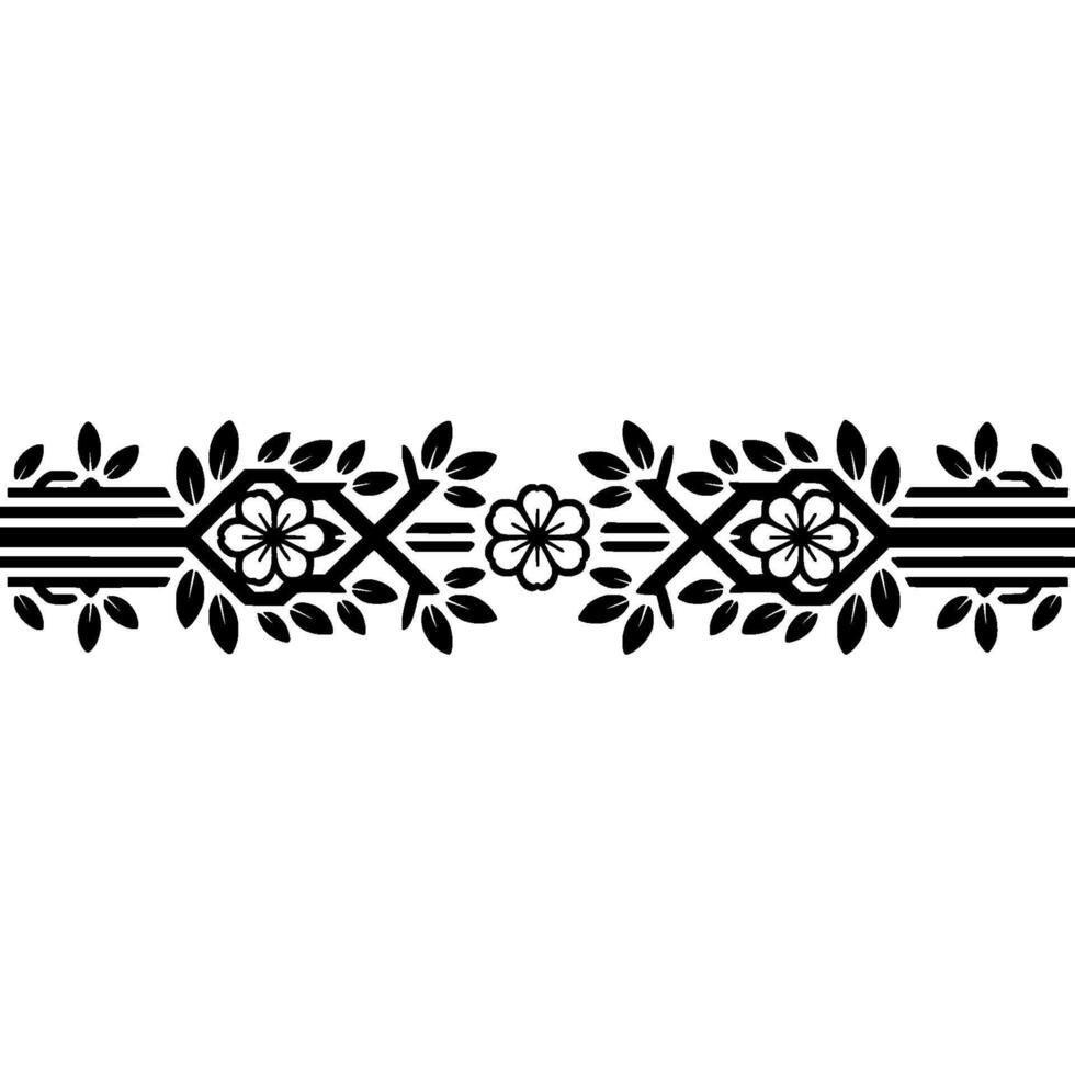 Intricate Floral Border, Vintage Element, Geometric vector