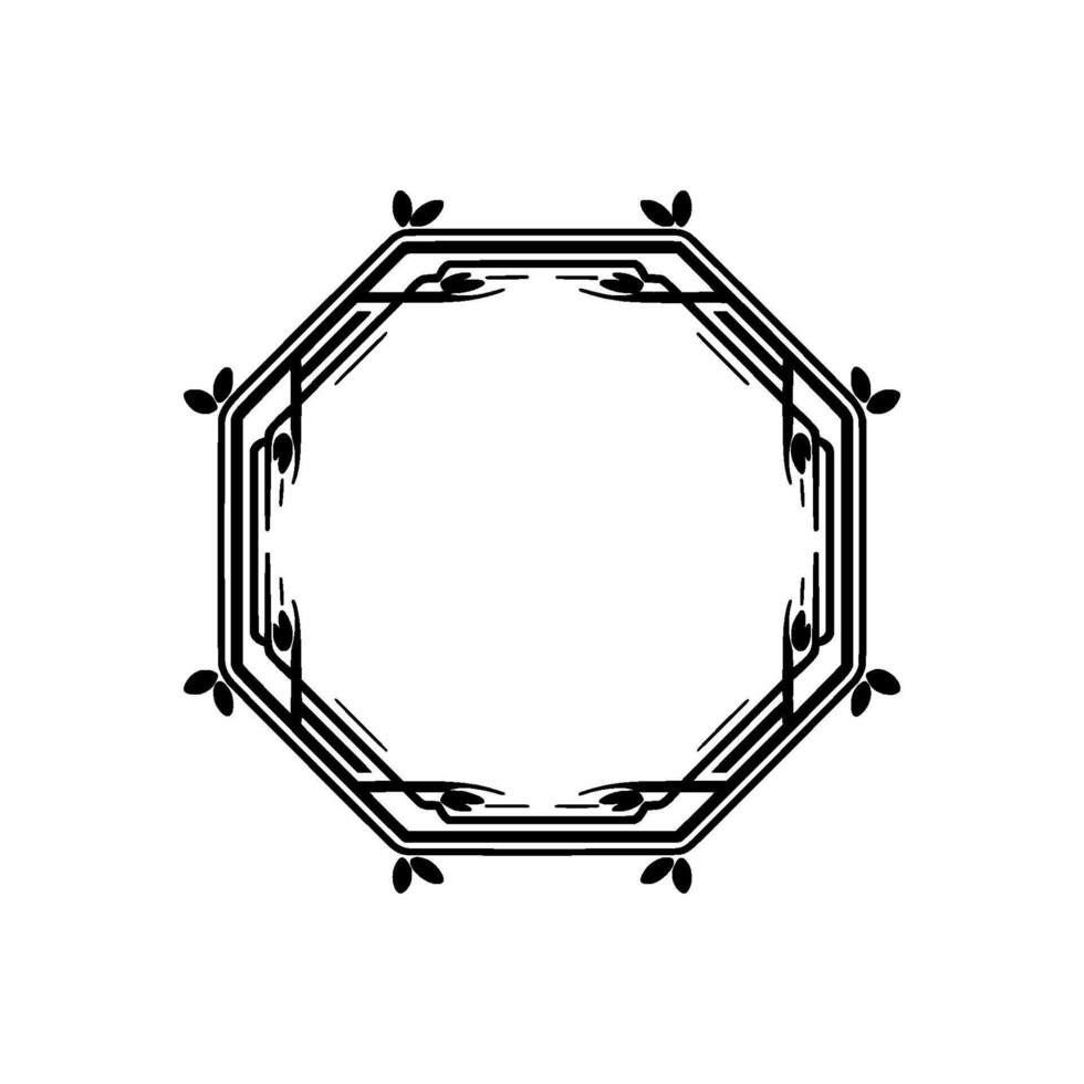Art Deco Octagon Frame, Elegant Ornamentation vector