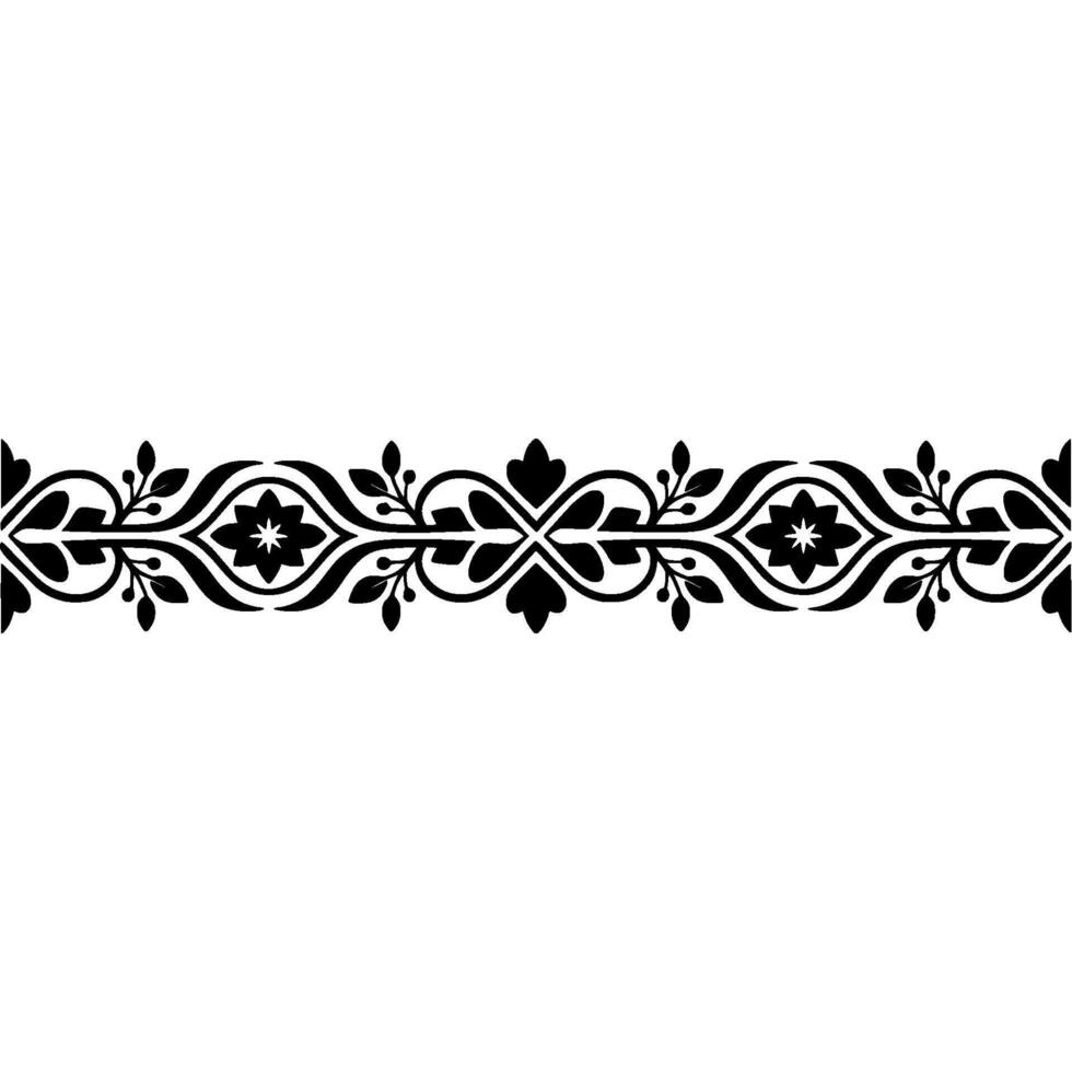 Elegant Black Floral Border, Vintage Element, alternate version 32 vector