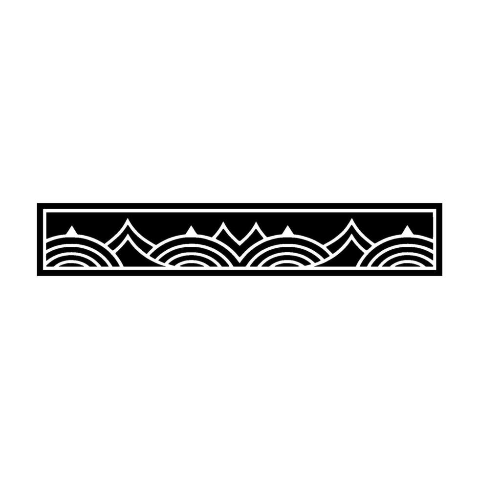 Geometric Wave Border, Art Deco Style, Linear vector