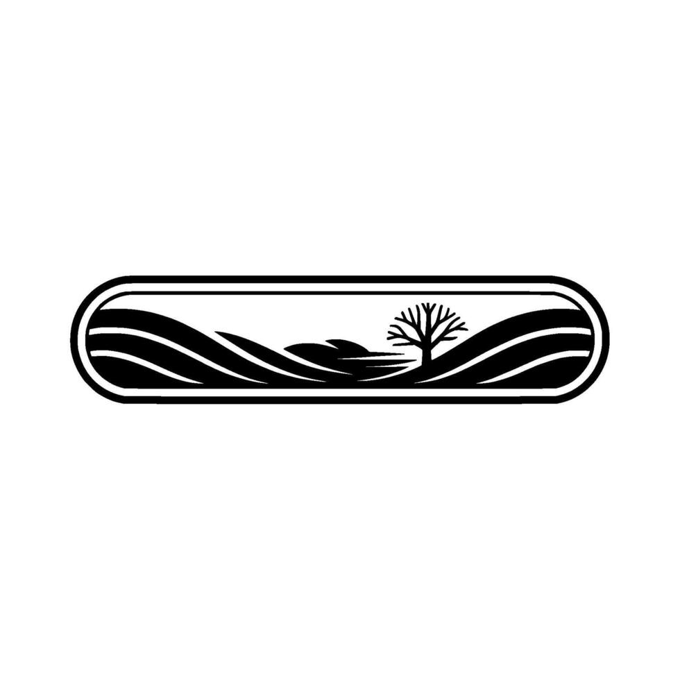 Serene Landscape Emblem, Minimalist Mountain Silhouette vector