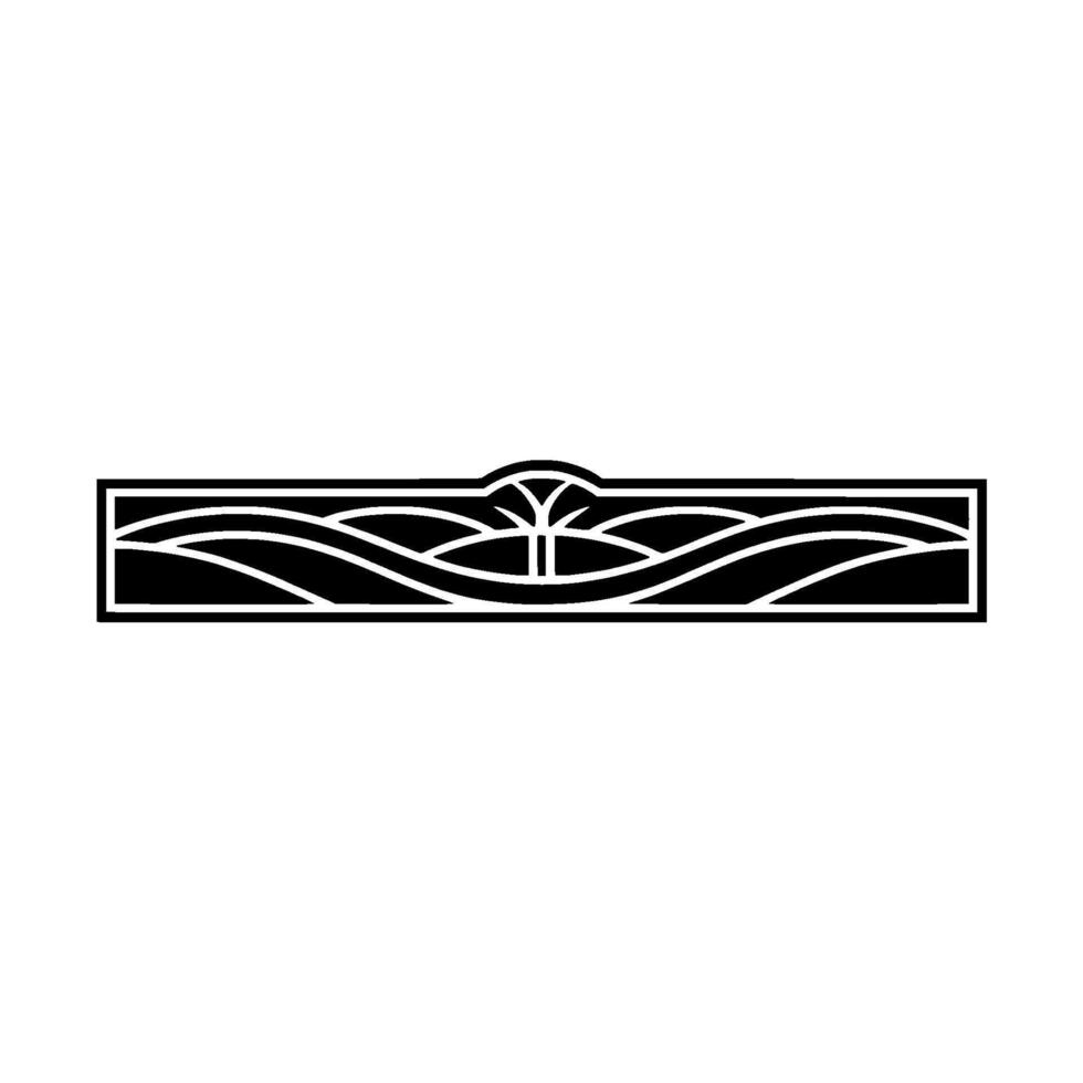 Stylized Landscape Border, Art Nouveau Inspired vector
