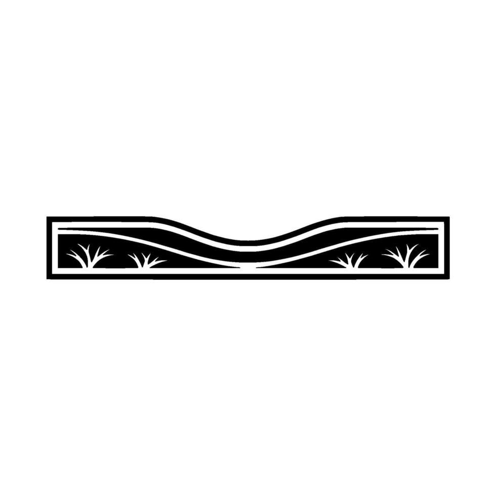 Minimalist Landscape Ribbon, Serene Flow, Natural Elements vector