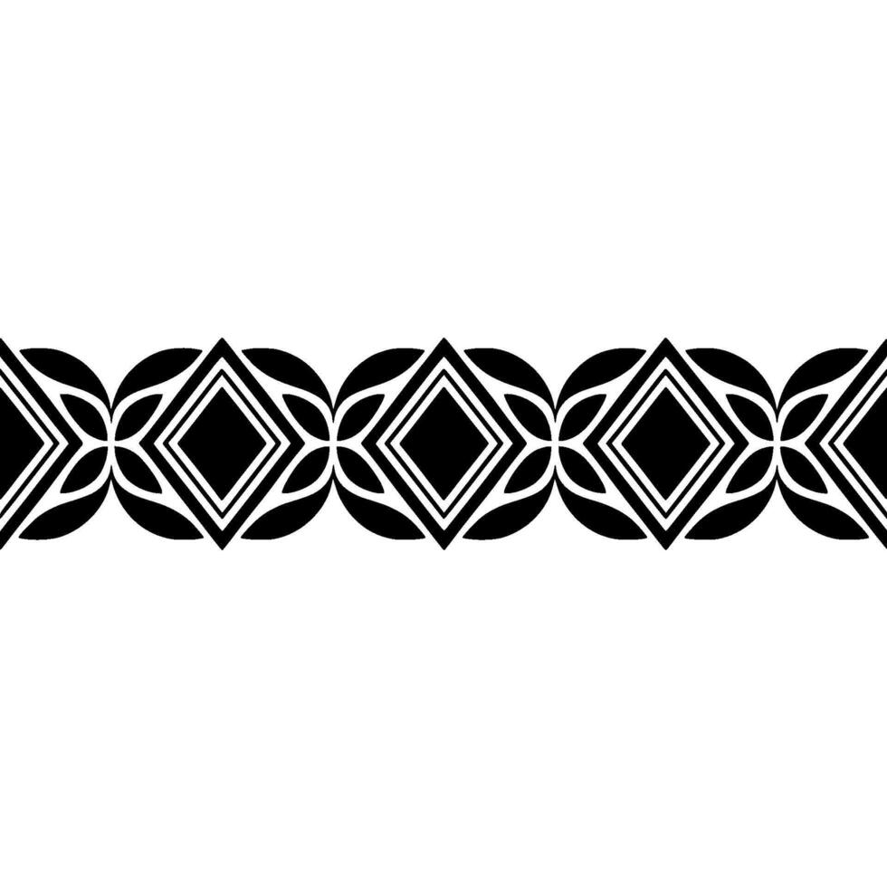 Geometric Deco Border Stylized Diamond Pattern, Symmetrical vector