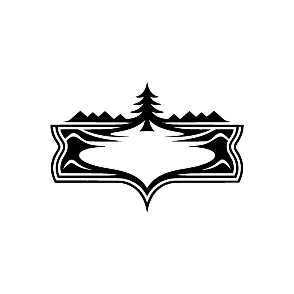 Mountain Silhouette Emblem, Rustic Wilderness vector