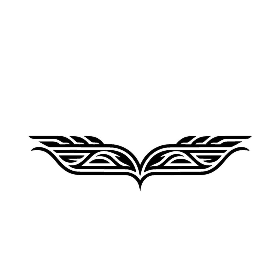 Tribal Wing Emblem, Minimalist , Symbolic Motif vector
