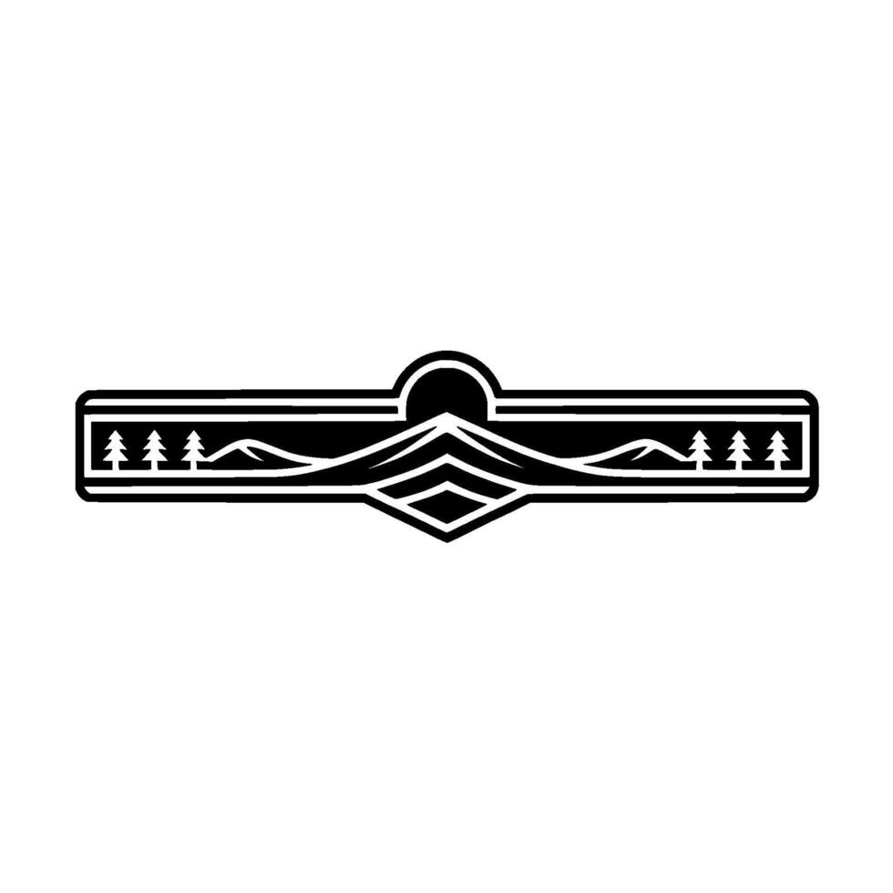 Mountain Silhouette Emblem, Rustic Landscape vector