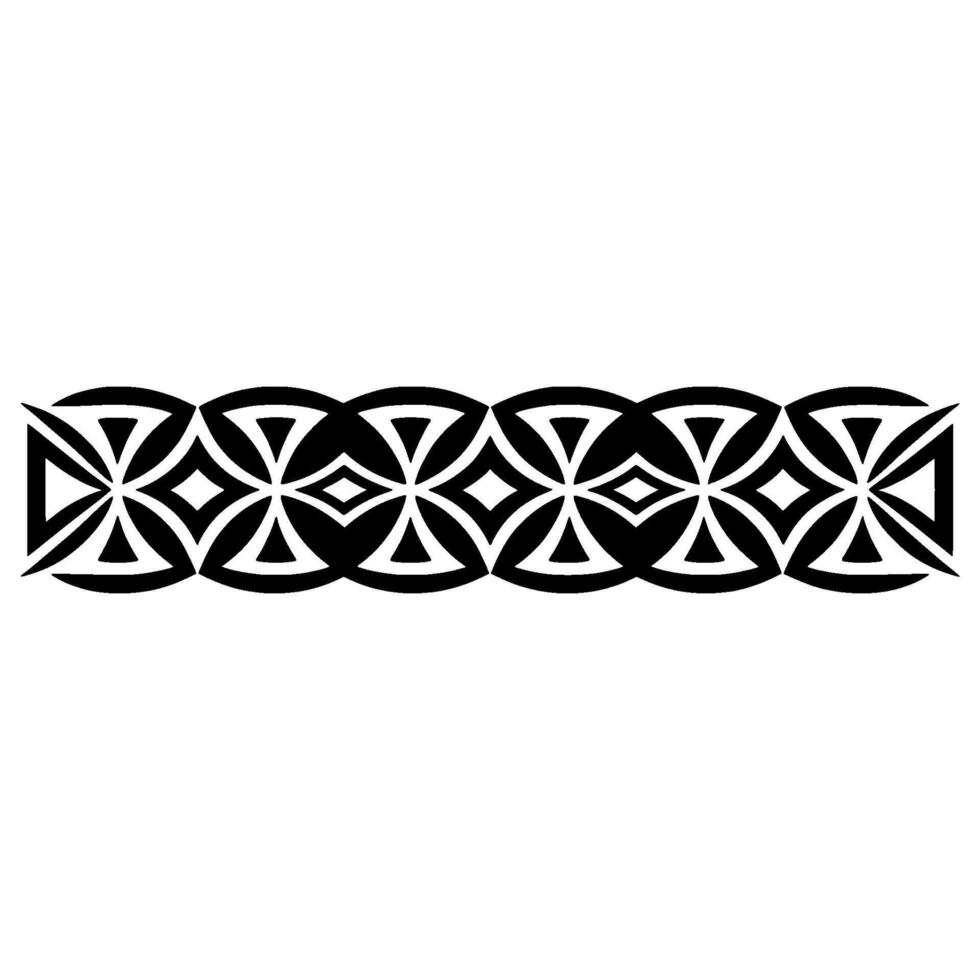 Geometric Tribal Border, Stylized Black Pattern, Symmetry vector